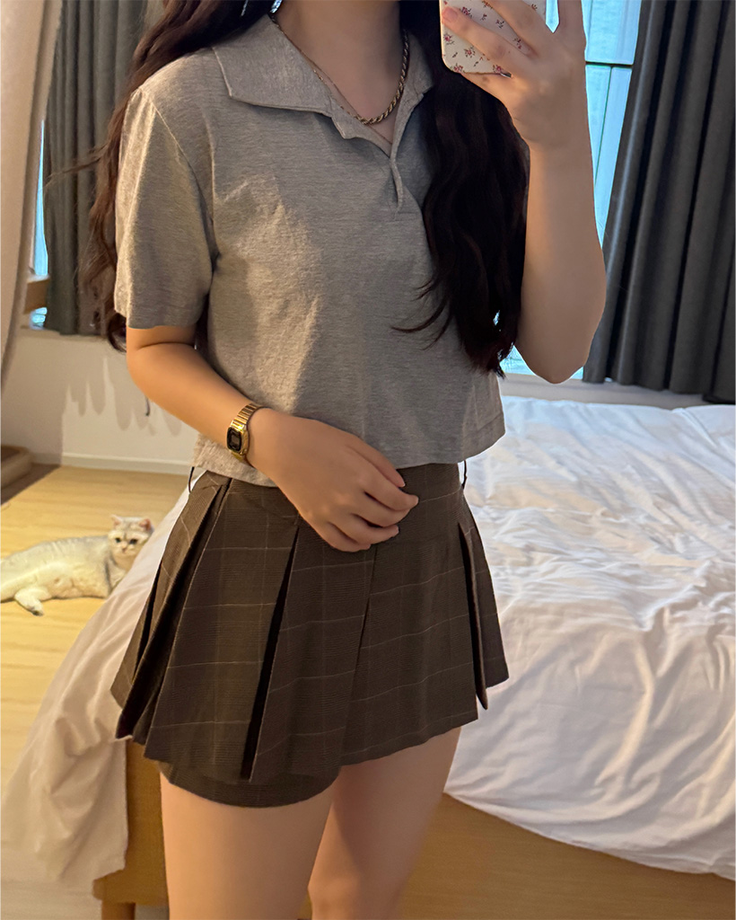 チェックタック入りミニスカート | ファッション通販サイト NUGU