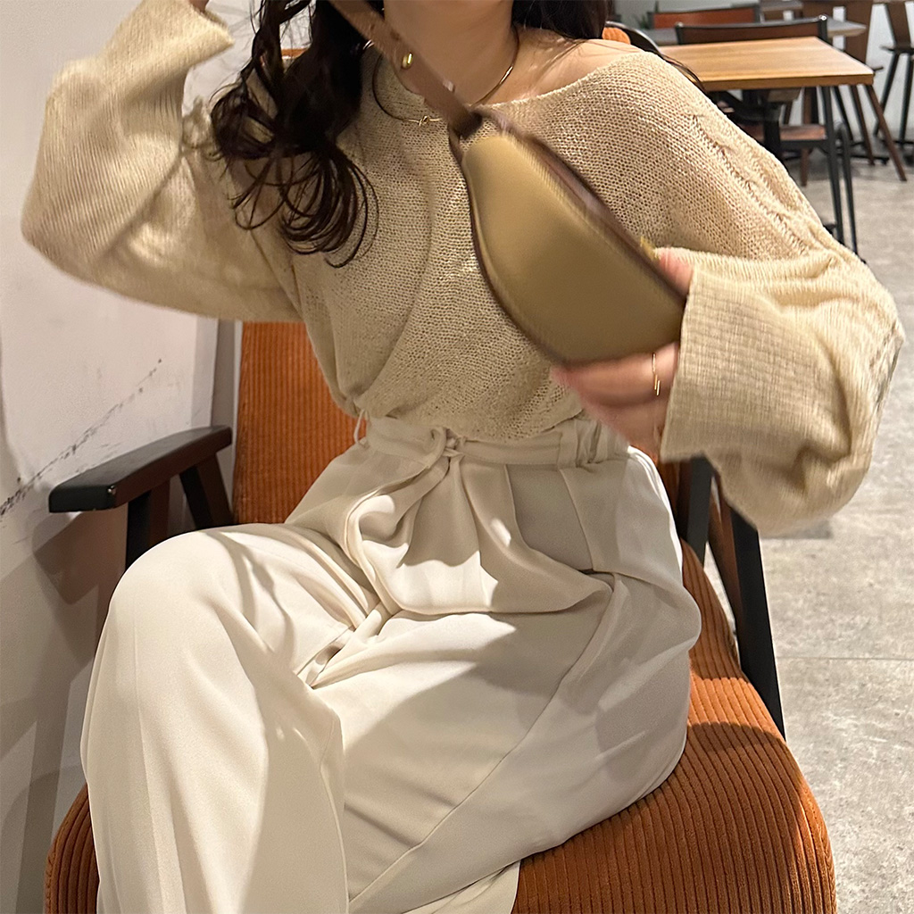 クロップドシースルーレイヤードニット | ファッション通販