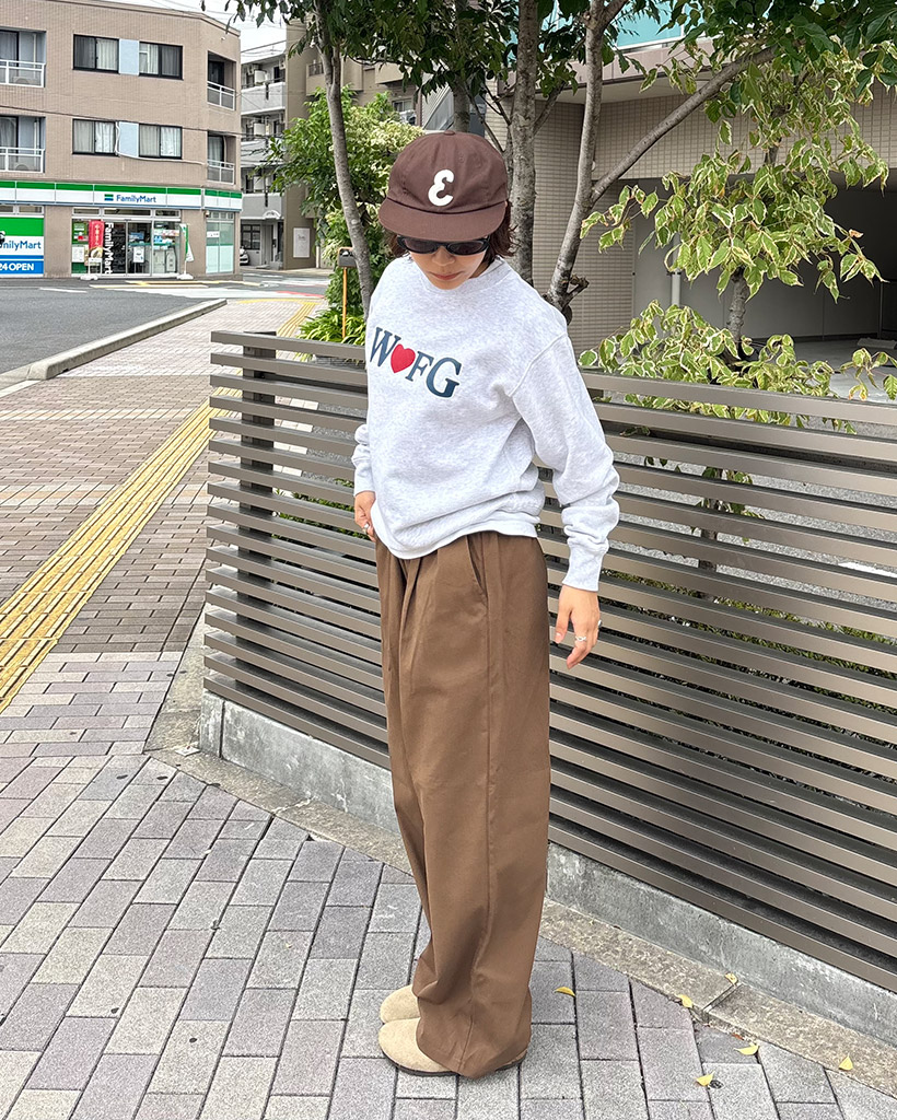 コットンタックワイドパンツ