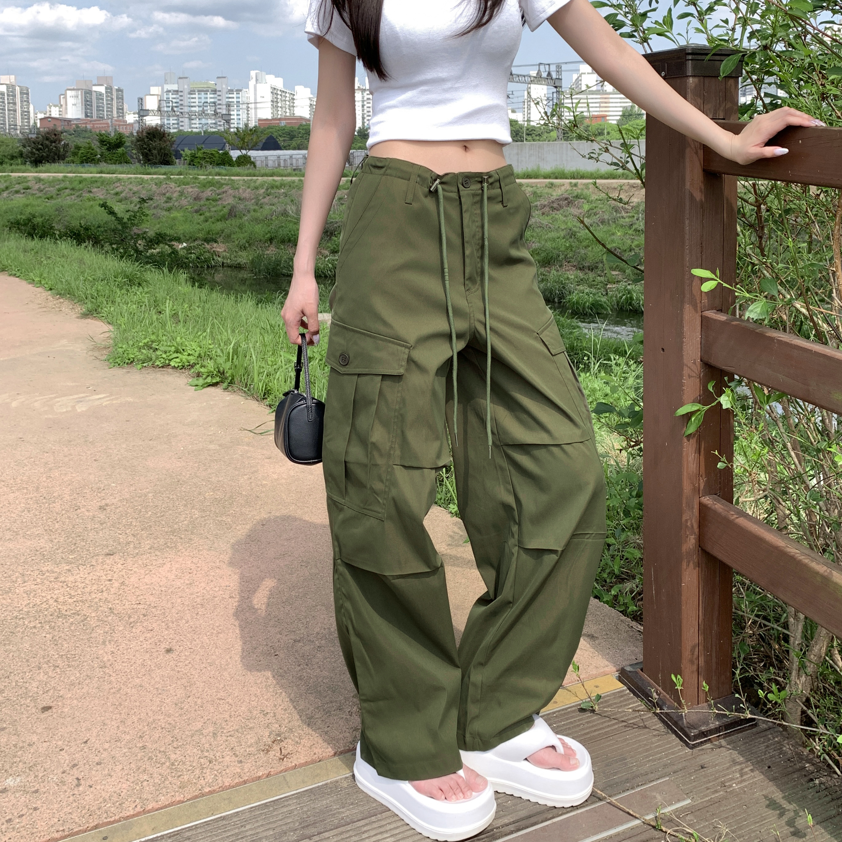 ストリングバルーンナイロンカーゴパンツ | ファッション通販