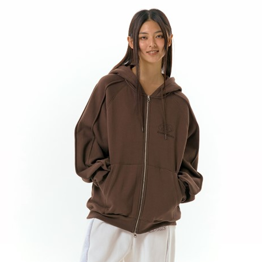 トップス Kijun FLOW ZIP-UP HOODIE BROWN Kijun FLOW ZIP-UP HOODIE BROWN