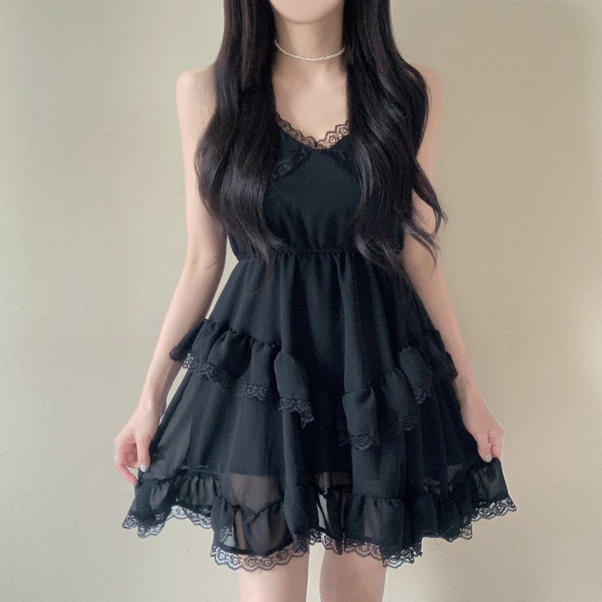 ワンピース mimi kiki Chico（チコ）の「【新色追加】バックZIPキャミミニワンピース