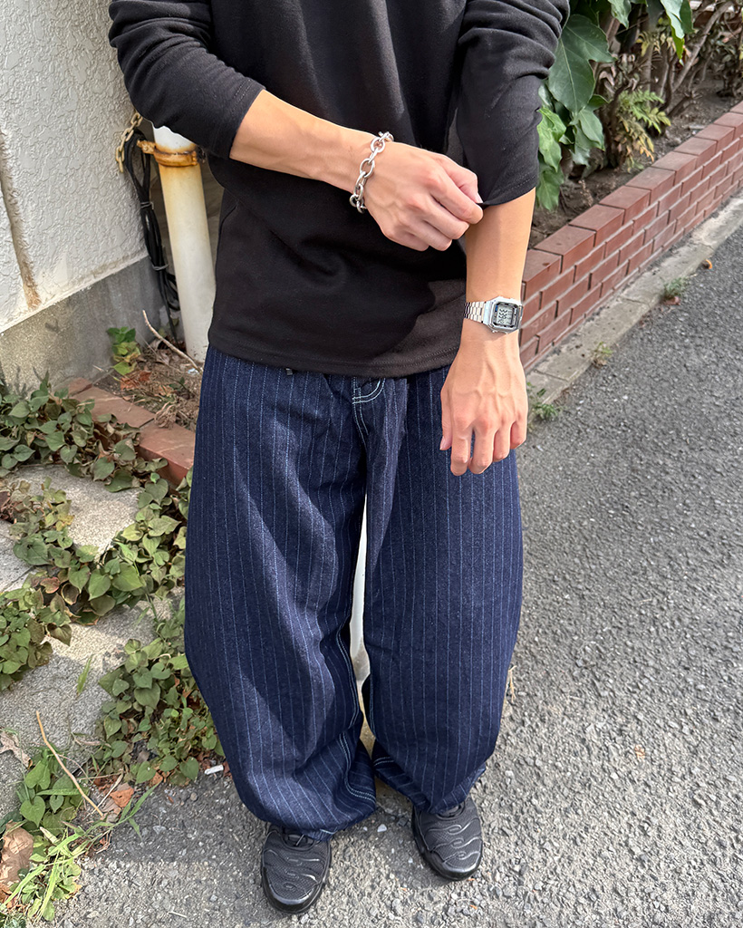 ストライプバルーンデニムパンツ | ファッション通販サイト NUGU