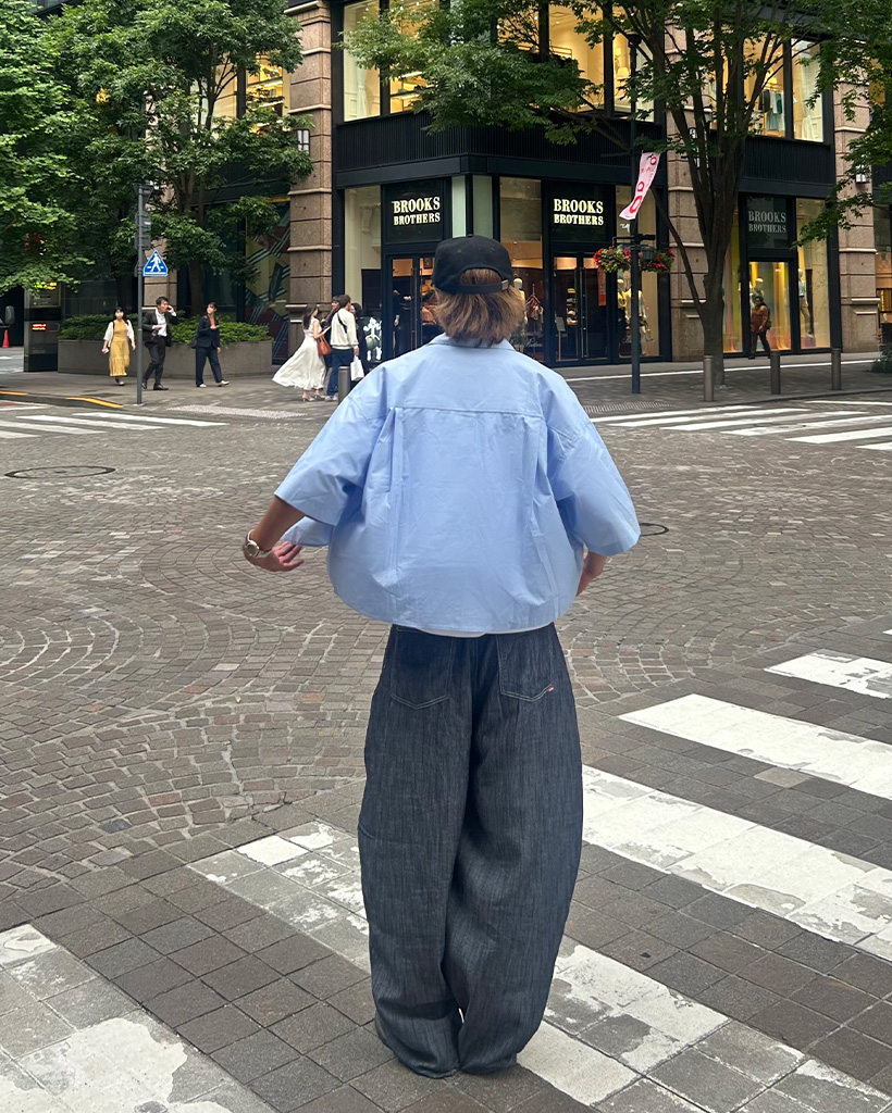 ビッグポケットハーフスリーブクロップドシャツ | ファッション通販