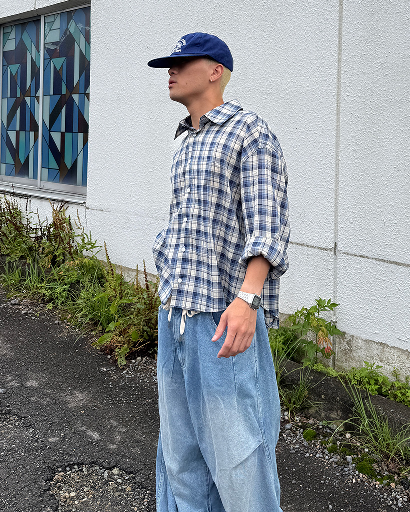 【早い者勝ち！正規品】courreges クロップド丈Tシャツ クロップドドロストチェックシャツ – WEGO ONLINE STORE