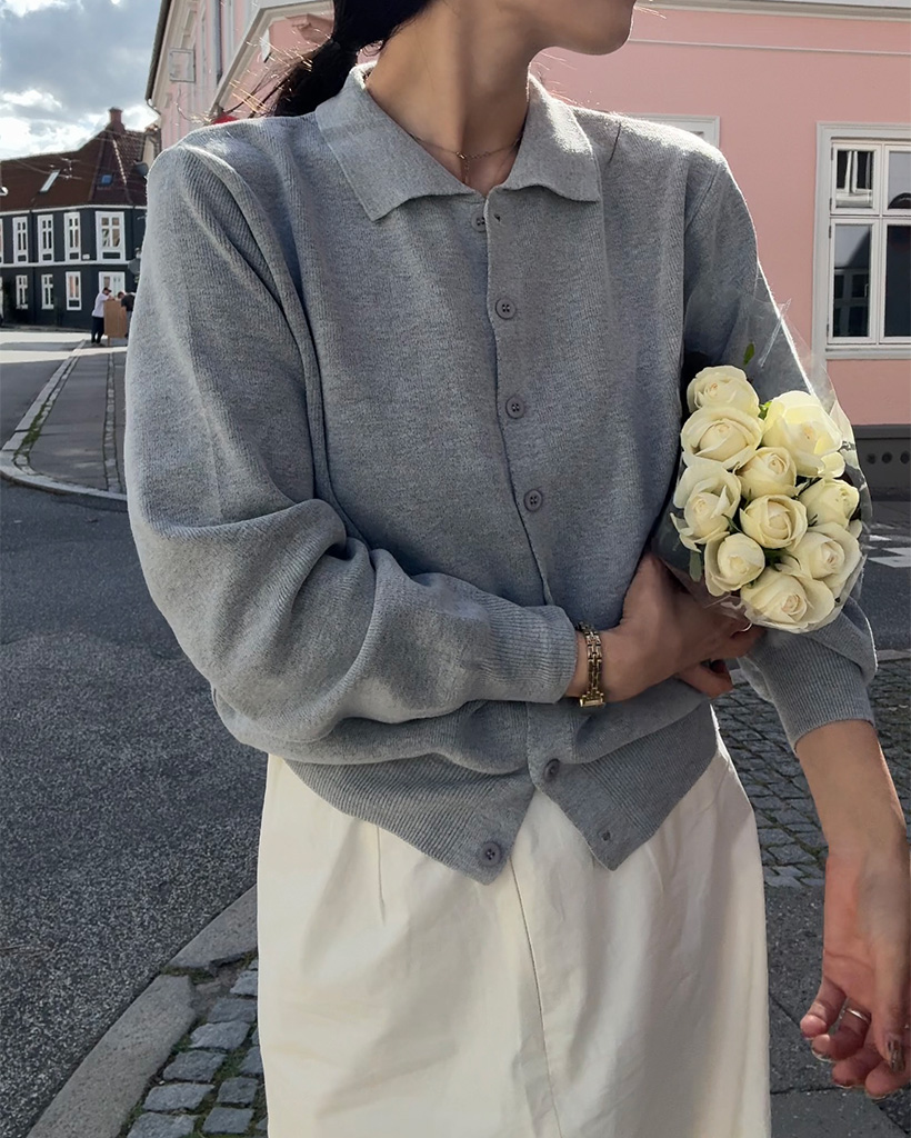 襟付き ニット カーディガン | ファッション通販サイト NUGU