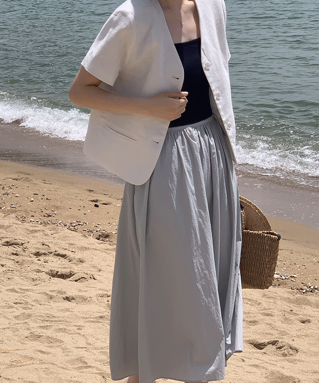 ジャケット・アウター nugu snap beach linen jacket nugu snap beach linen jacket