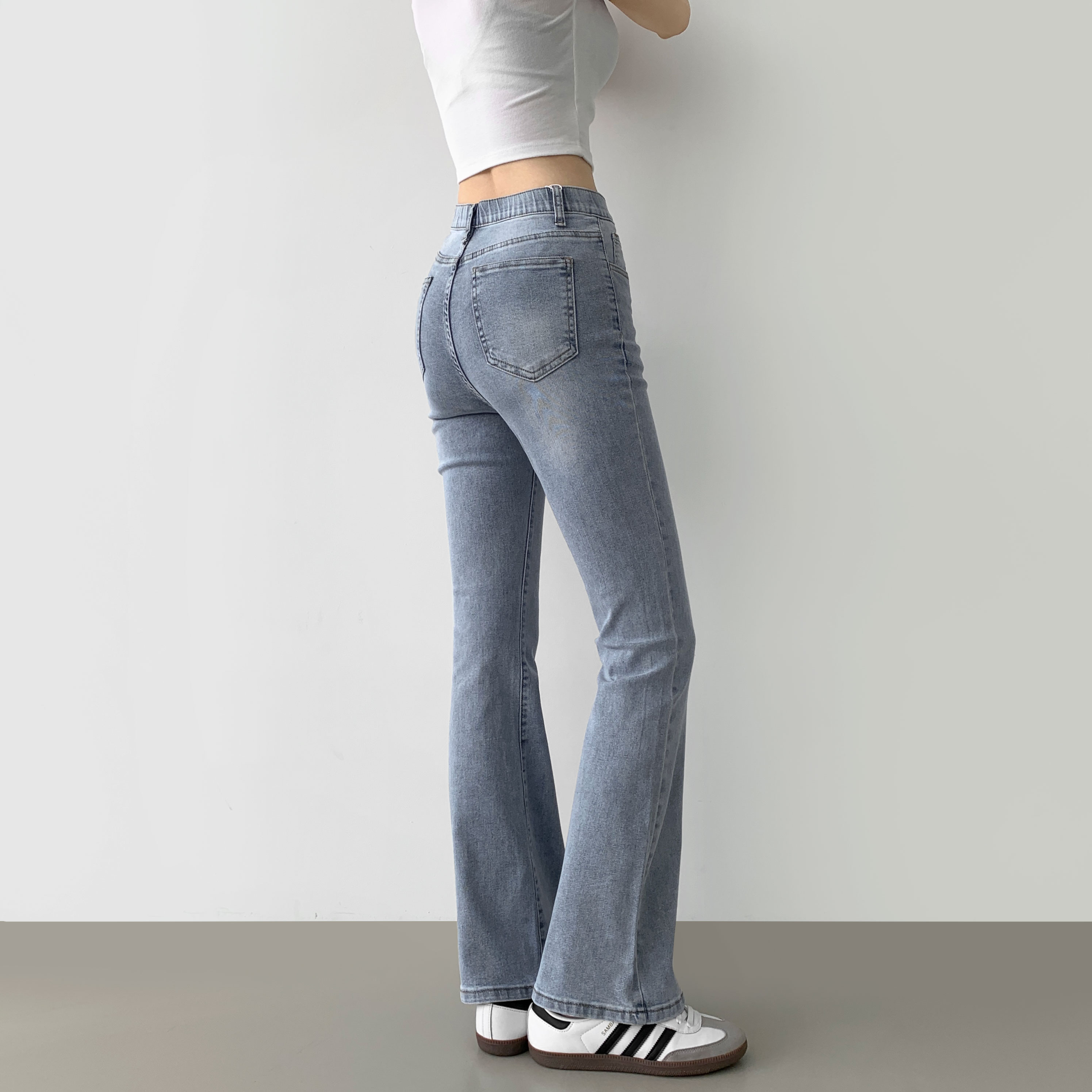 セットアップ スリムセミブーツカットデニムパンツ | ファッション通販サイト NUGU パンツ