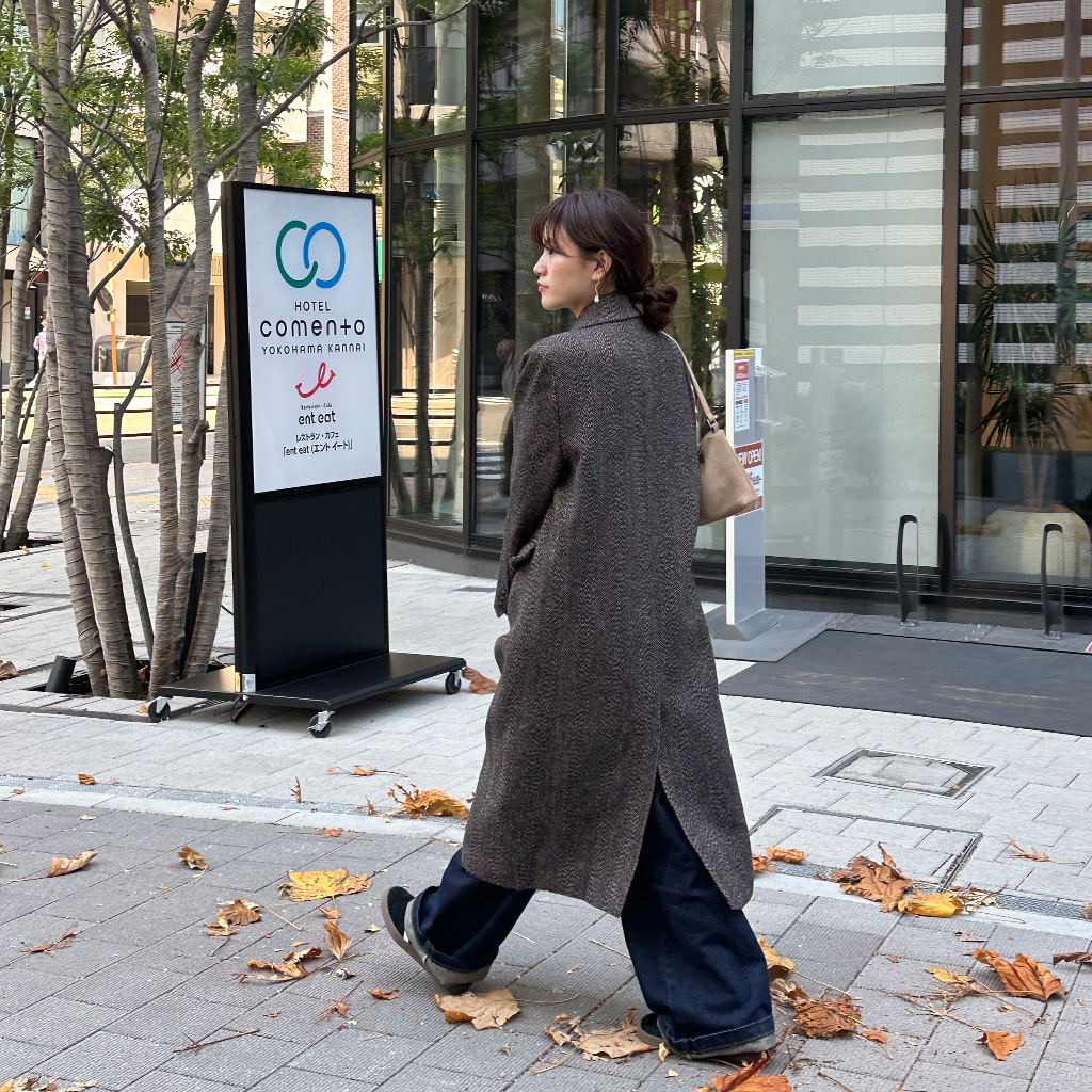 ヘリンボーンロングコート | ファッション通販サイト NUGU