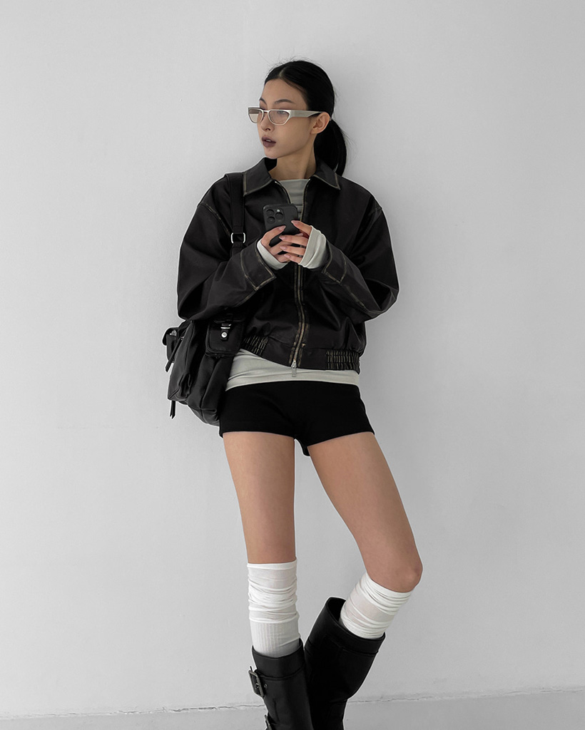 BLACKUPヒベンヴィンテージレザーライクジャンパー BLACKUPヒベンヴィンテージレザーライクジャンパー PAL ファッション