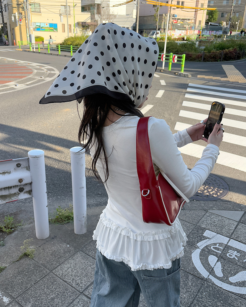 ラインバイカラードットヘアカチーフ | ファッション通販サイト NUGU