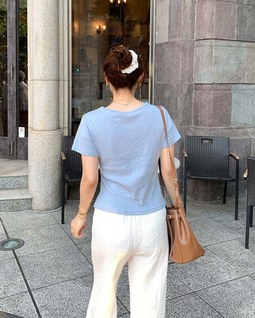 当店在庫してます！ パンチングラウンドハーフスリーブカーディガン | ファッション トリートメント