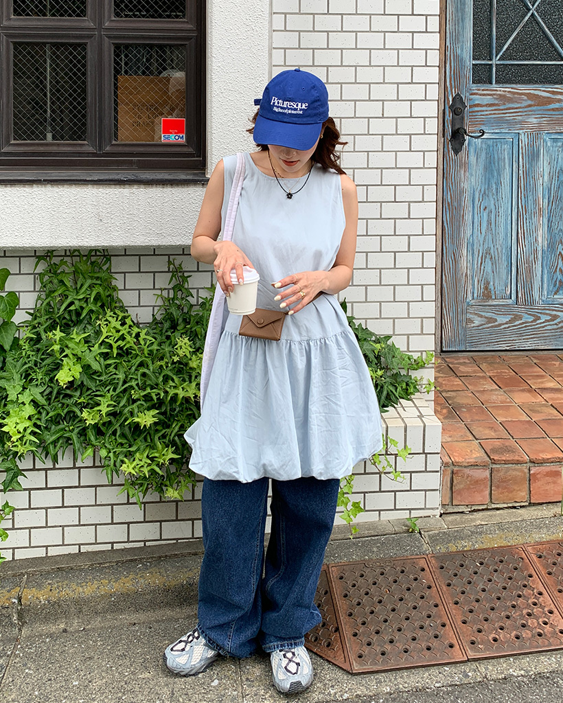 スリーブレスバルーンミニワンピース | ファッション通販サイト NUGU