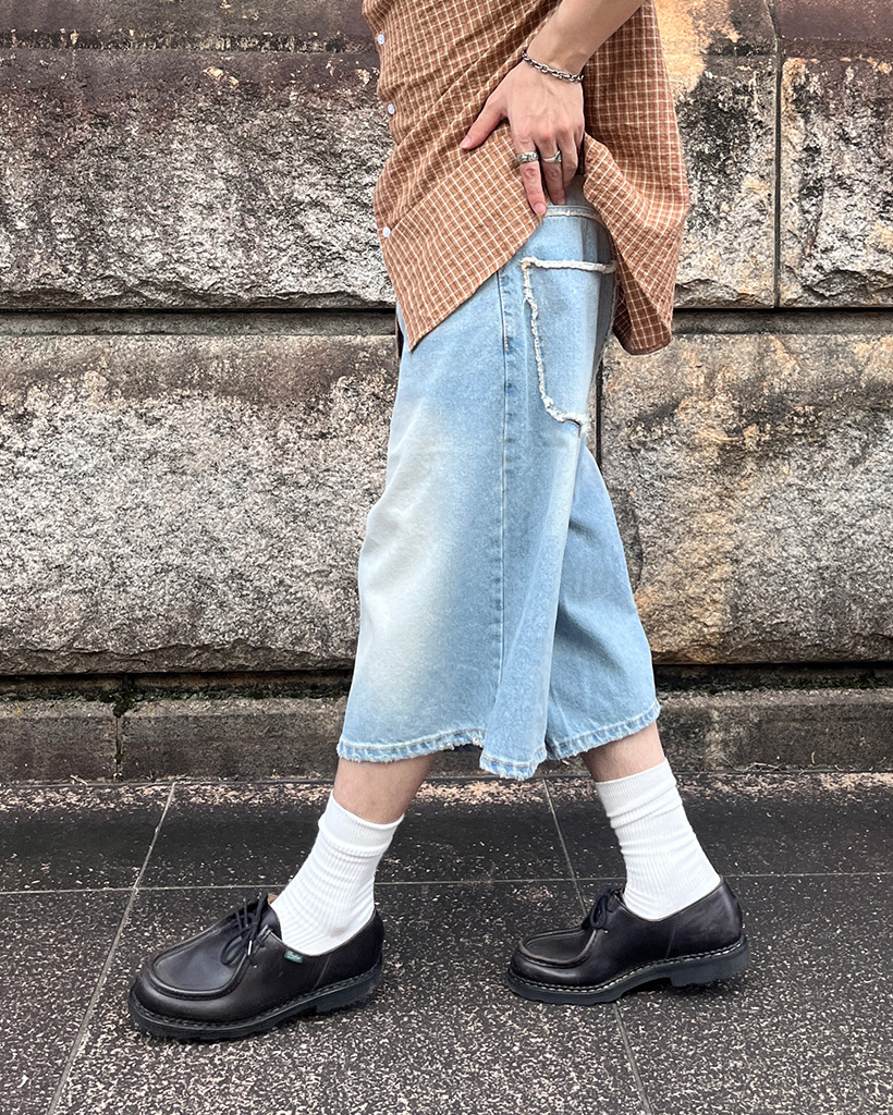 ウォッシュデニムバミューダパンツ | ファッション通販サイト NUGU