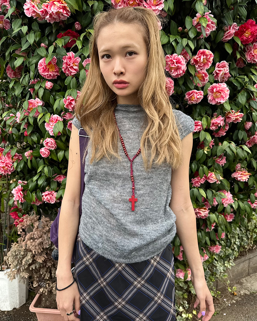 ラグランキャップスリーブニットトップス