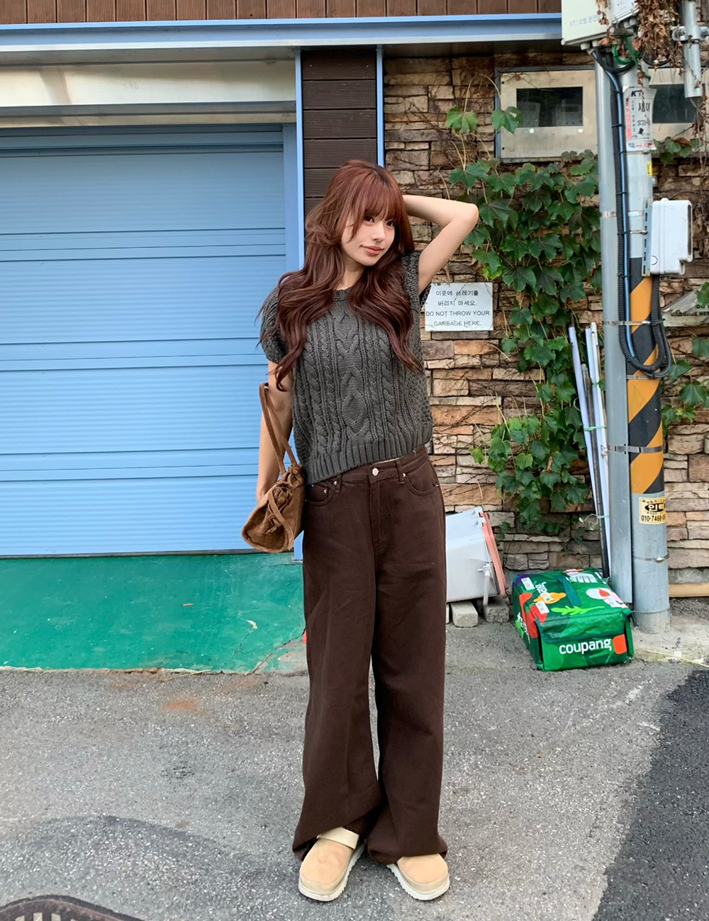 セミワイドコットンロングパンツ