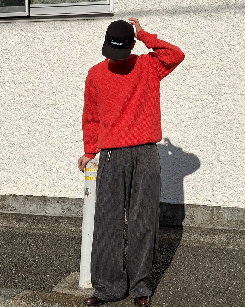 ピンタックヘリンボーンワイドスラックス | ファッション通販サイト NUGU