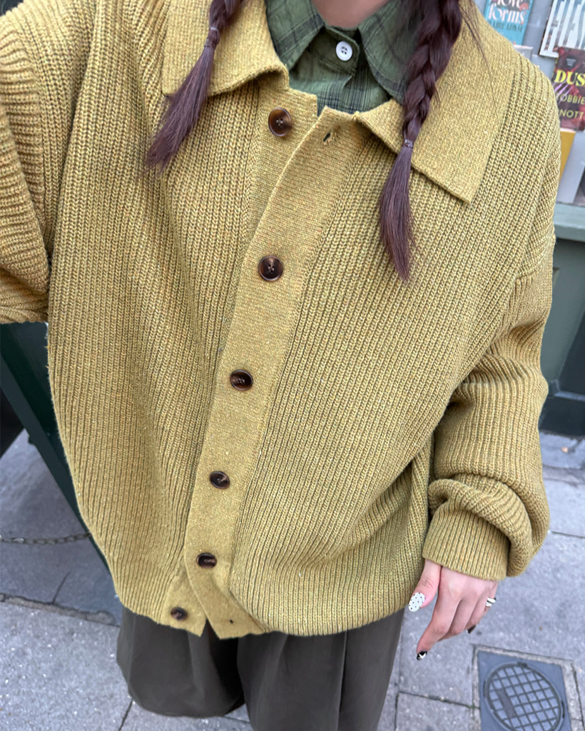 襟付きカラーニットカーディガン | ファッション通販サイト NUGU