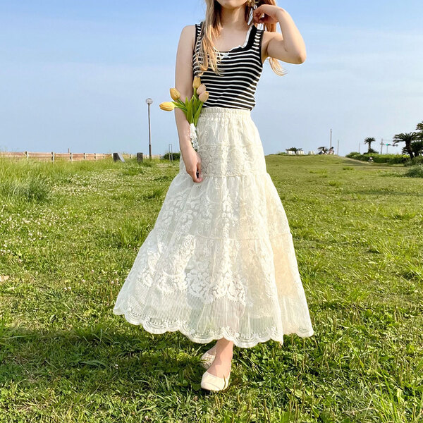 即納】アンティークシアーレーススカート | ファッション通販サイト NUGU