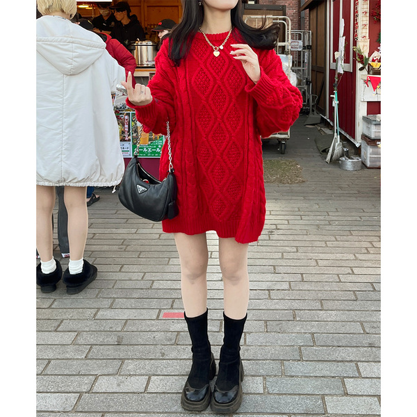 美品　近年モデル　パーリーゲイツ　ワンピース　ニットワンピース　　ケーブル PEARLY GATES（パーリーゲイツ）の「【PEARLY GATES】ウール