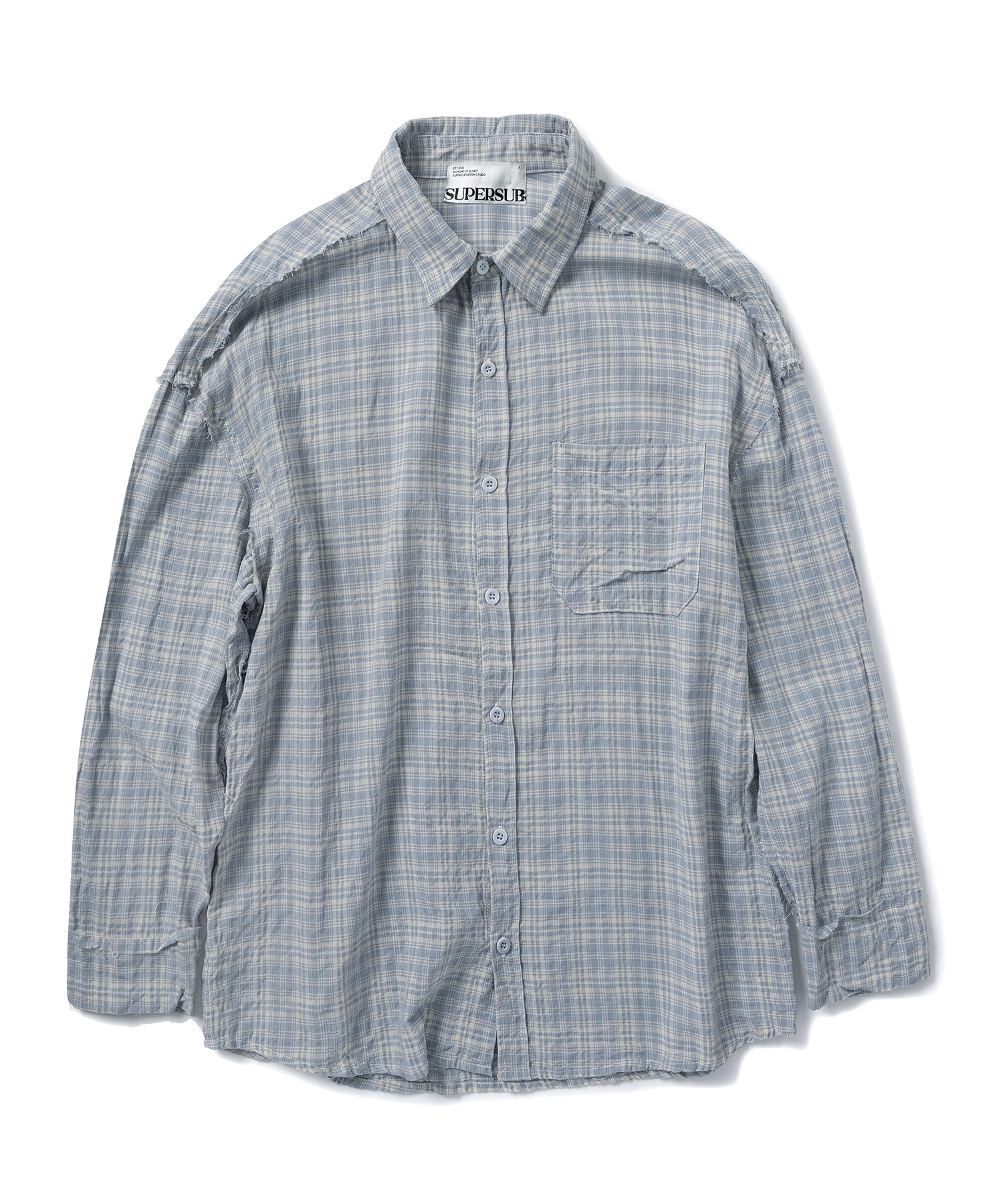 ★関税込★FILLUMINATE★Overfit Damage Washed Check Shirt★ ☆関税込☆FILLUMINATE☆Overfit Damage Washed Check Shirt