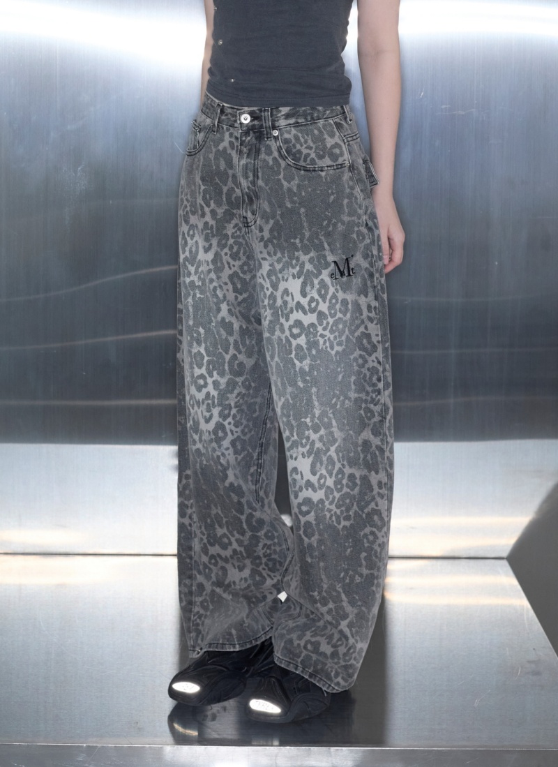 【MUCENT】DITT SNAP BUTTON LEOPARD WIDE★男女兼用★ DITT SNAP BUTTON LEOPARD WIDE PANTS - MUCENT | 60% - Asian
