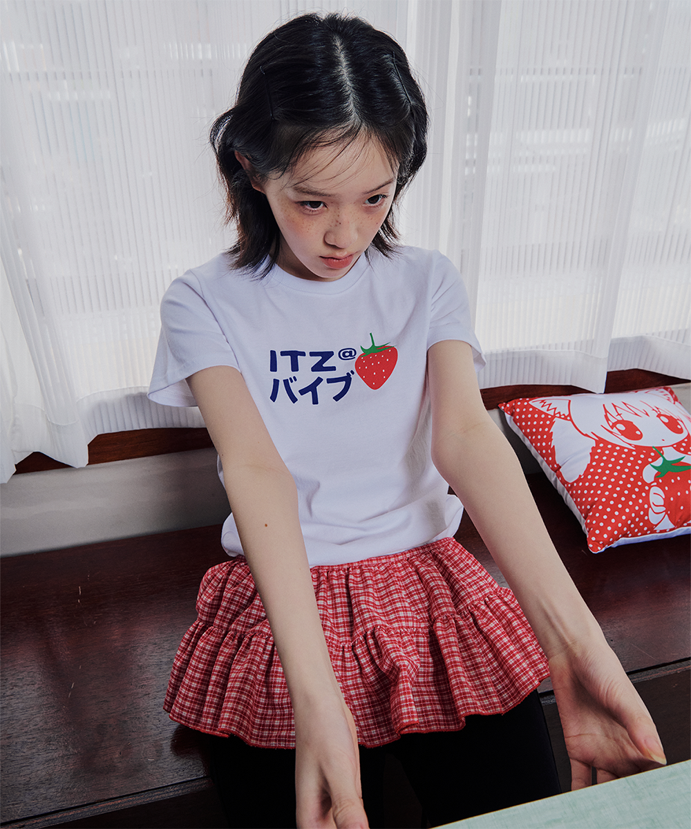 ◆ITZAVIBE◆ STRAWBERRY LOGO SLIM T SHIRT NAVY IBB25WT05NV MUSINSA | ITZAVIBE STRAWBERRY LOGO SLIM T SHIRT - NAVY