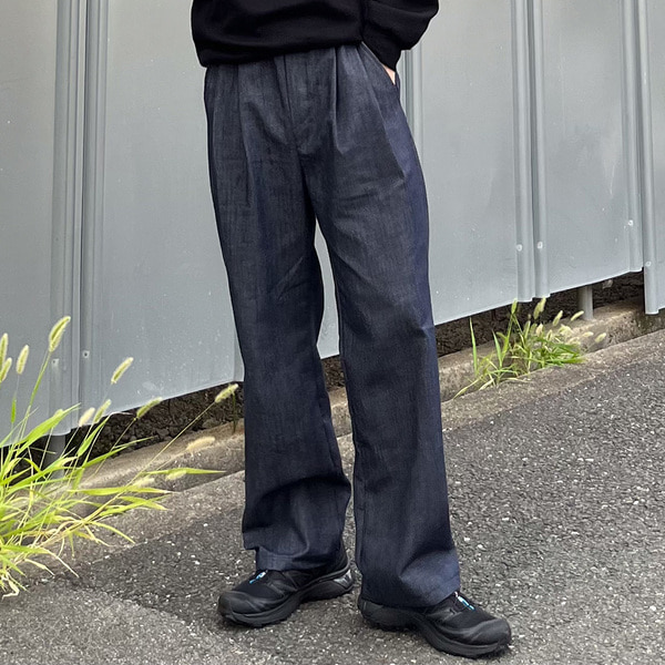 デニム2タック入りワイドパンツ | ファッション通販サイト NUGU