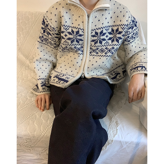 PESERICO ペゼリコ ジップカーディガン、42サイズ ノルディックジップカーディガン | ファッション通販サイト NUGU