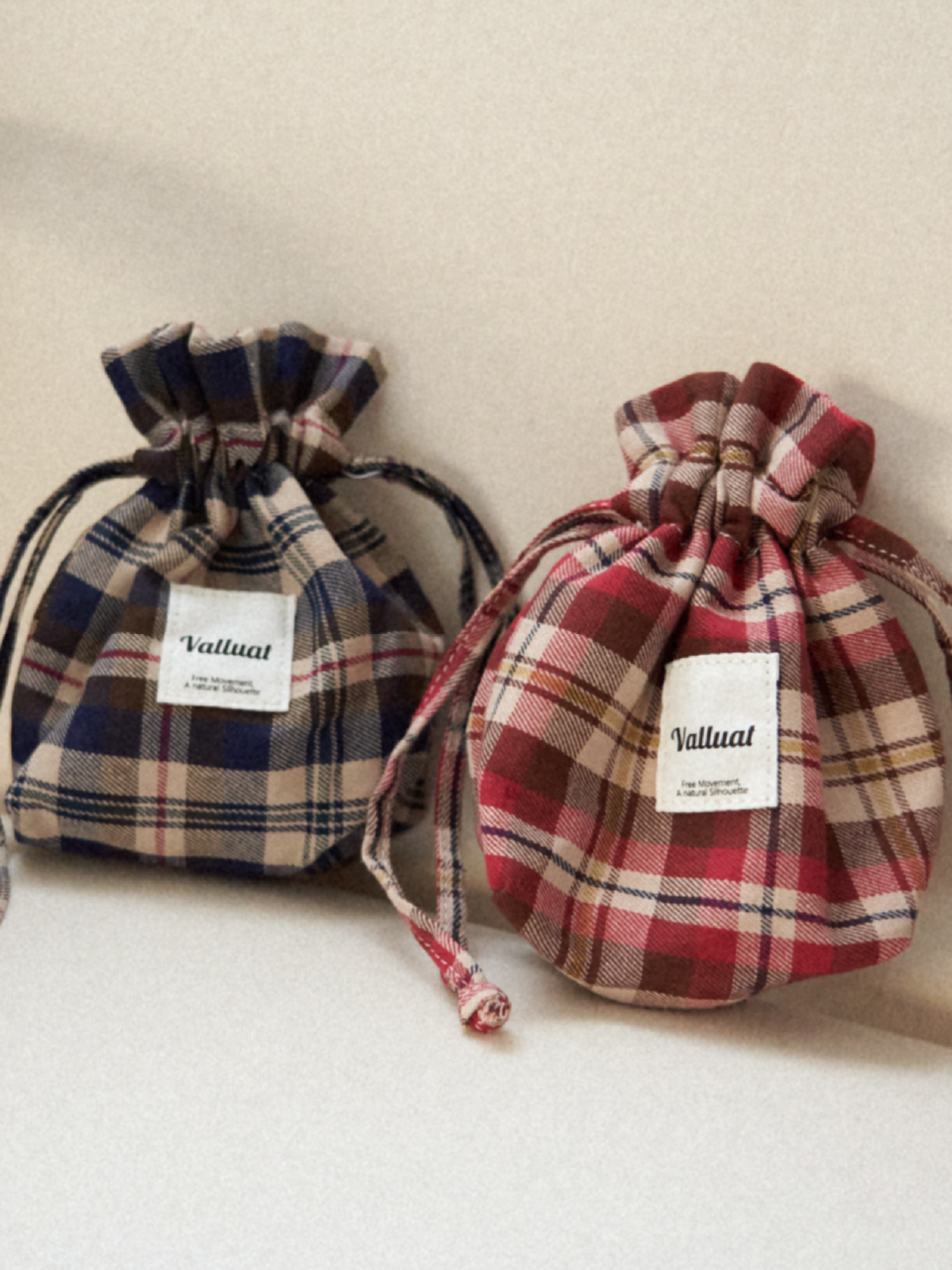 Tartan Check String Pouch_2colors