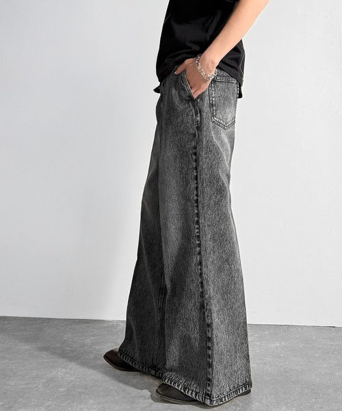 垢抜け確定。」ヴィンテージ加工フレアデニムパンツ／Vintage Washed