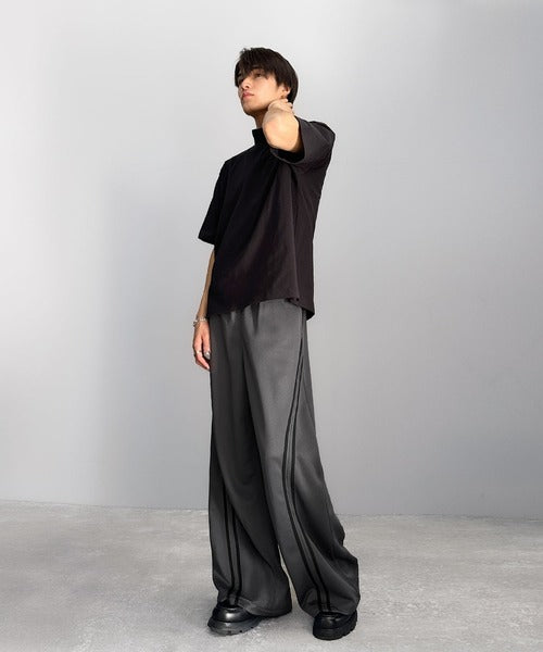 さっと脚長。」カーブラインワイドトラックパンツ/Curve Line さっと脚長。」カーブラインワイドトラックパンツ/Curve Line