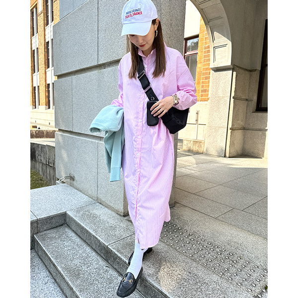 ストライプロングシャツドレス | ファッション通販サイト NUGU