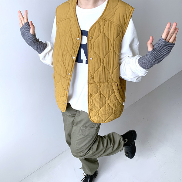 新品未使用☆HALF-NOTE♩のオリーブ色 キルティングベスト キルティングダウンベスト | ファッション通販サイト NUGU