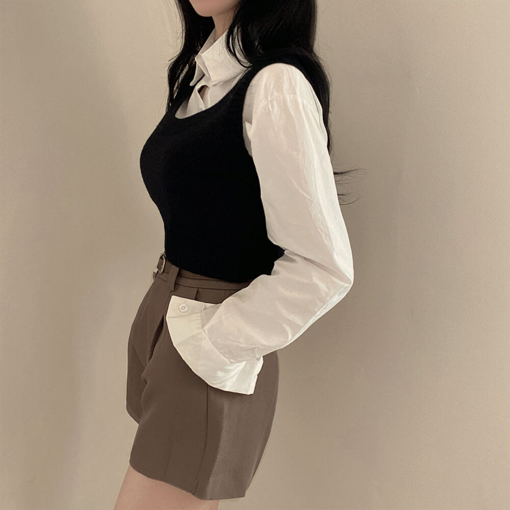 ウユ　nuyuh ベスト Boxy Tee & Ribbed Sweater Vest Twofer | Nuuly