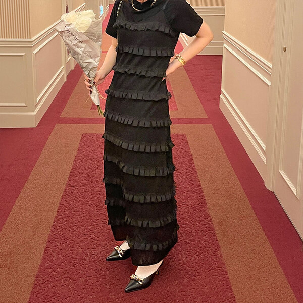 ティアードシフォンフリルキャミワンピース | ファッション通販