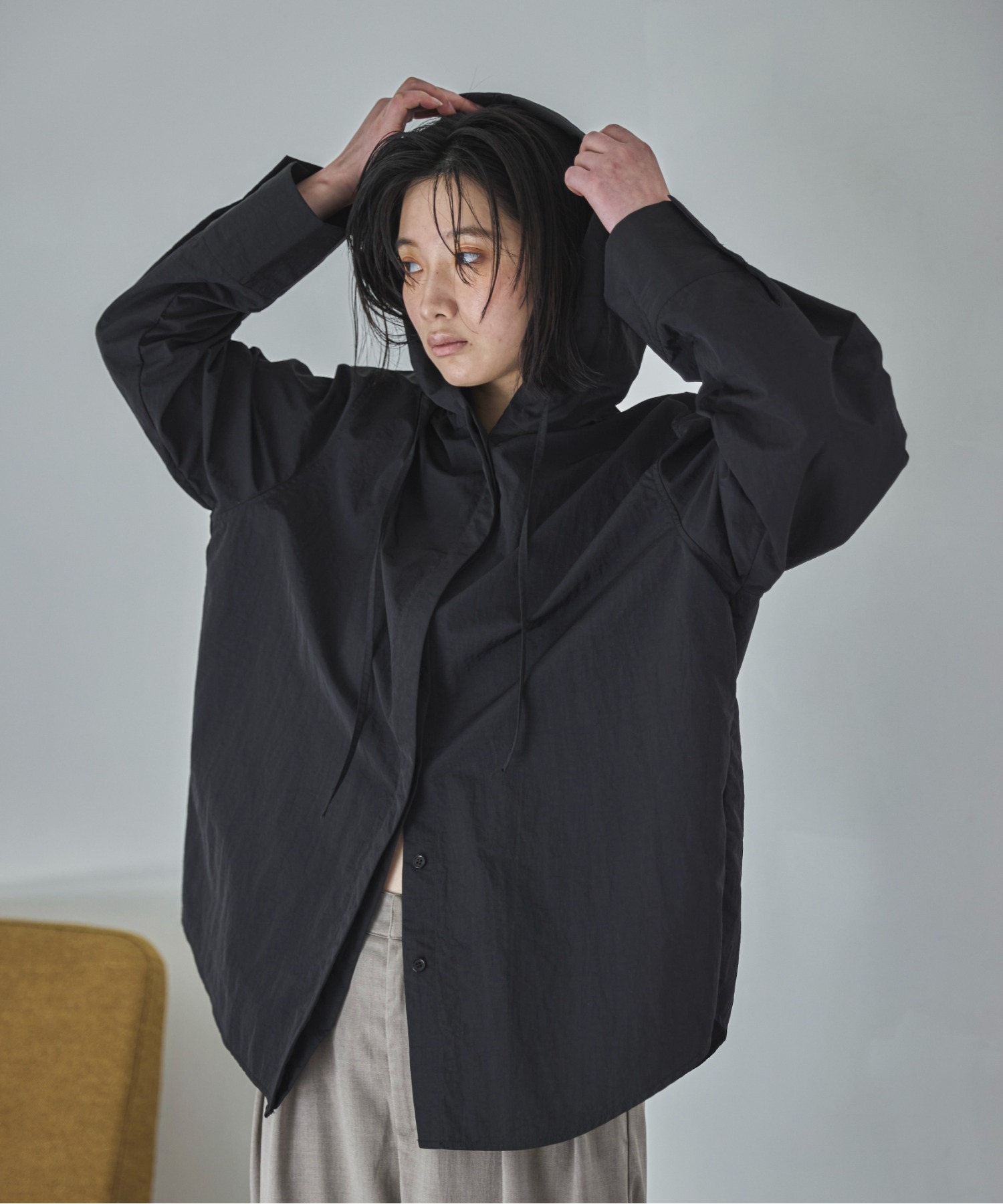 26ss ダブルフーディーシャツ タフタフーディーシャツ | ファッション通販サイト NUGU