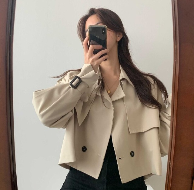 クロップドトレンチジャケット | ファッション通販サイト NUGU