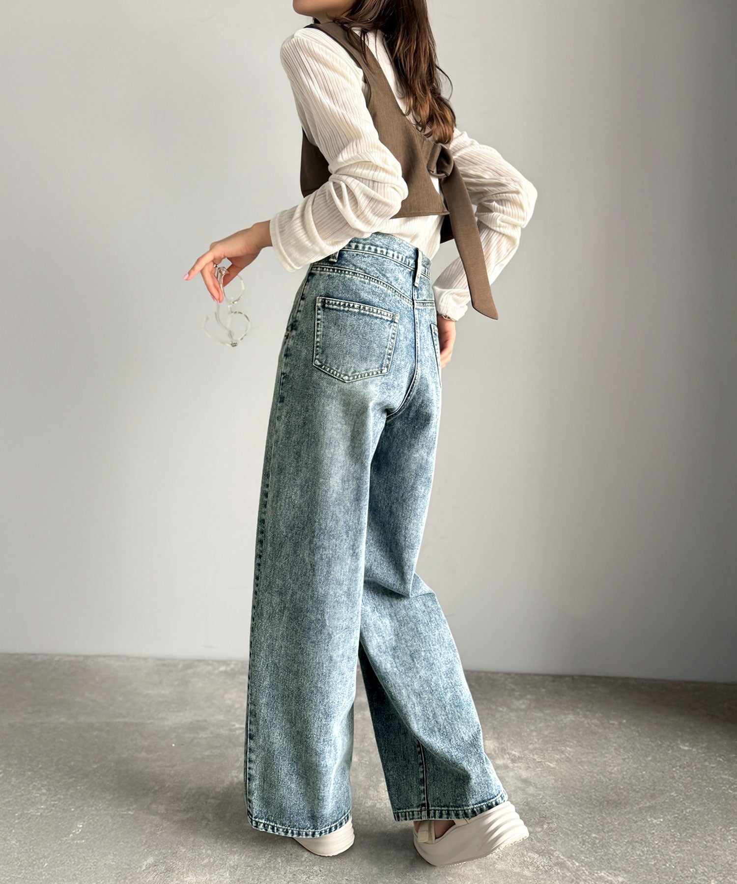 ラップ ウエスト ワイド デニム [KINO THE KEI]