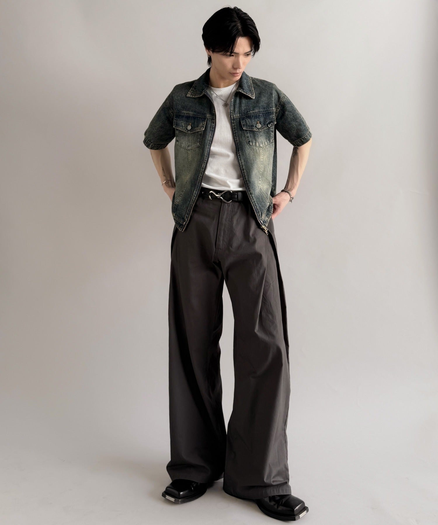 【極美品】 nonnative ダブルジップウォッシュドデニムシャツ 楽天市場】【送料無料】 《Haruto×クラシカルエルフコラボ