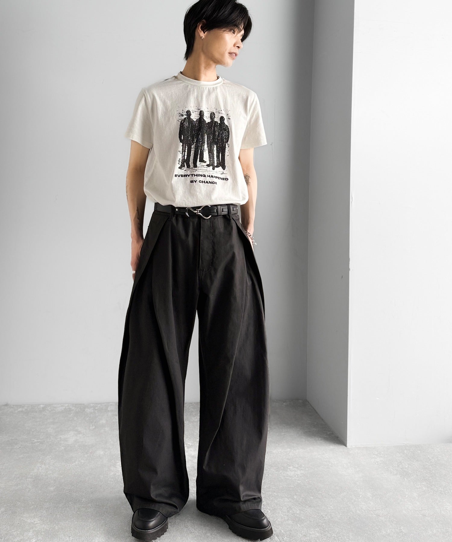 90s 00s ツータック サマーウール ワイド スラックス ダブル me+em select スラックス パンツ 「 選べる5サイズ ／ 5色展開
