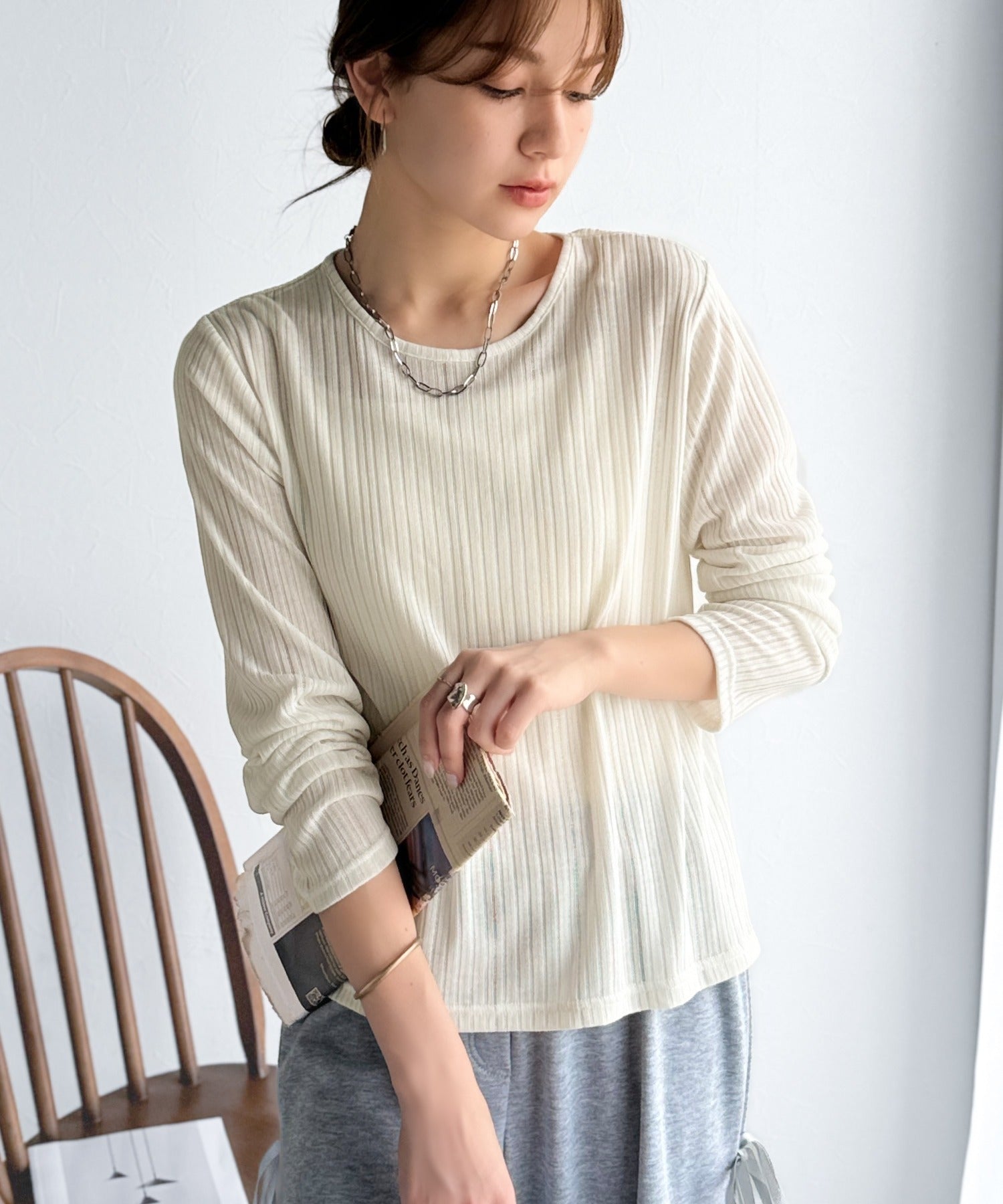 sayo×クラシカルエルフコラボ》透けるたびに、細見え。ストライプ