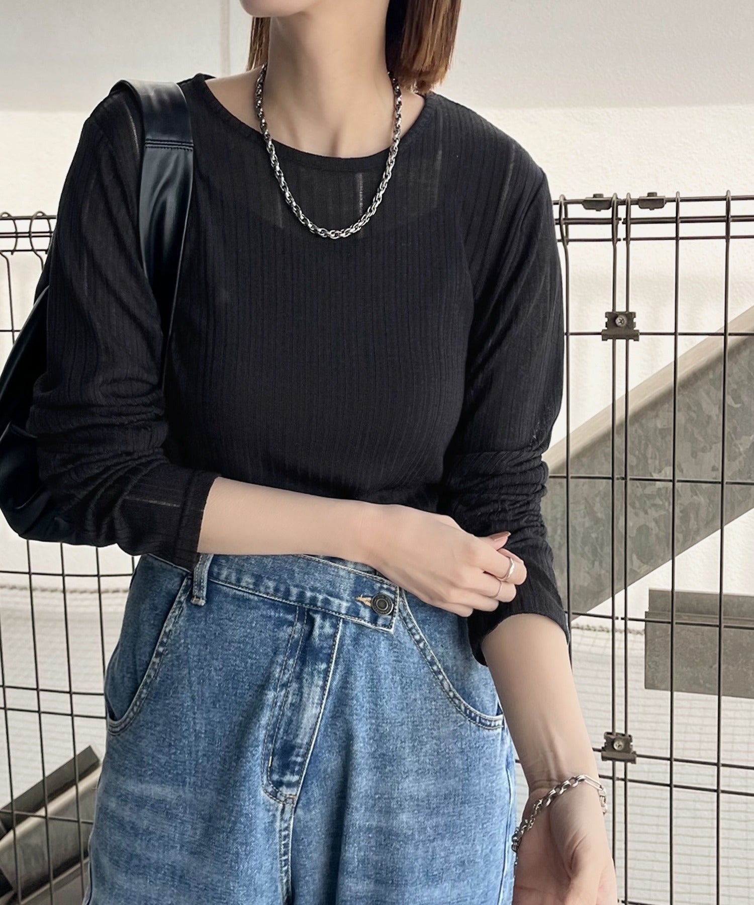 sayo×クラシカルエルフコラボ》透けるたびに、細見え。ストライプ