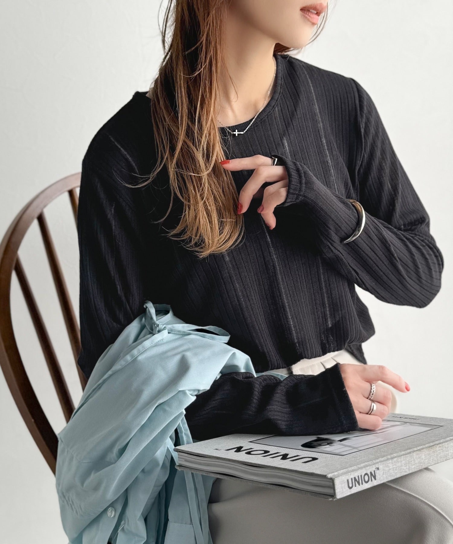 sayo×クラシカルエルフコラボ》透けるたびに、細見え。ストライプ