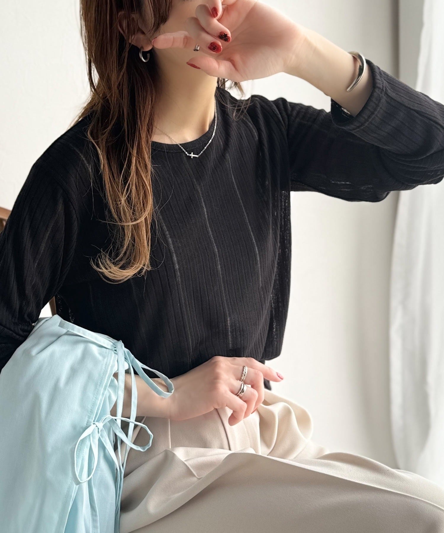 sayo×クラシカルエルフコラボ》透けるたびに、細見え。ストライプ