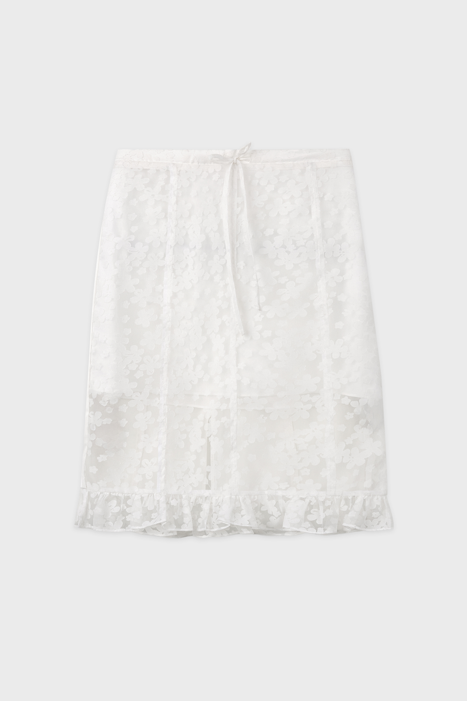 Flower Sheer Skirt (White)