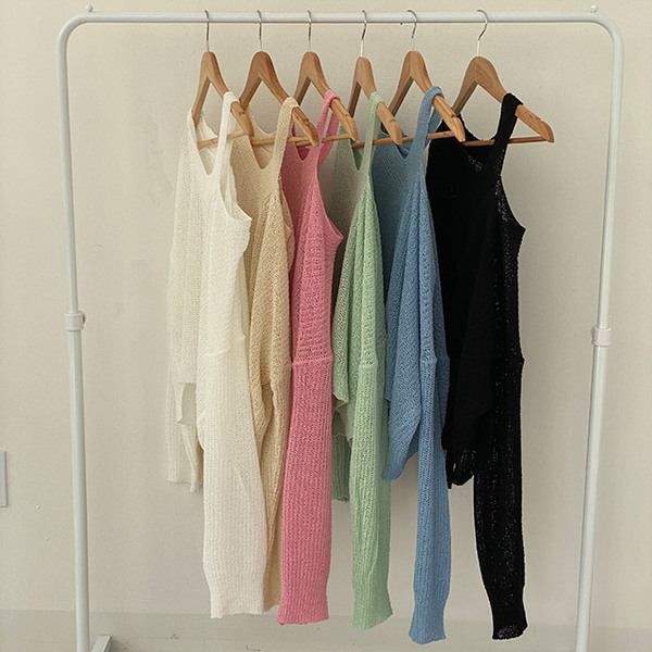 6color] 肩開きVネックシースルーニット | ファッション通販