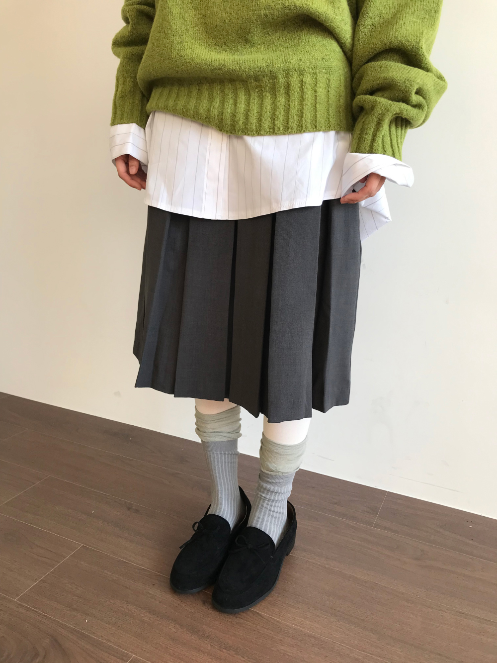 (5color)リブレイヤードニーハイソックス