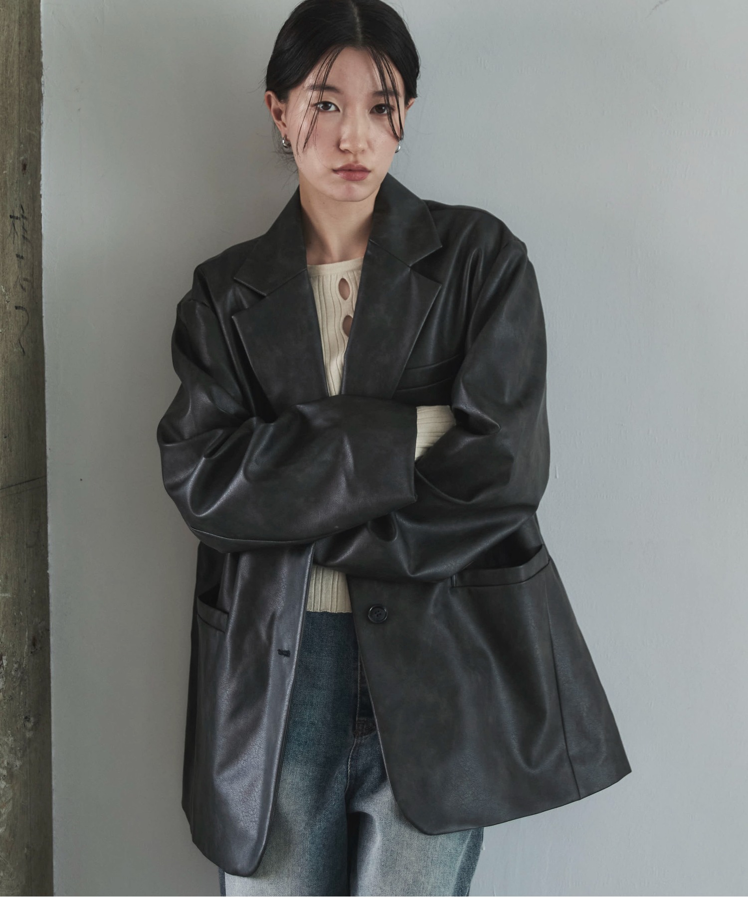 ビンテージレザーテーラードジャケット | ファッション通販サイト NUGU