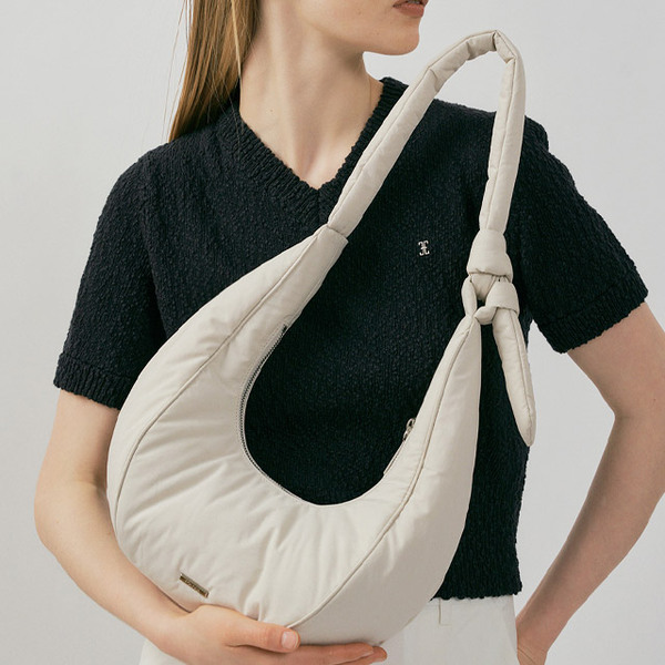 FOLNUA PADDED OVAL BAG LIGHT GRAY - COTTON | ファッション